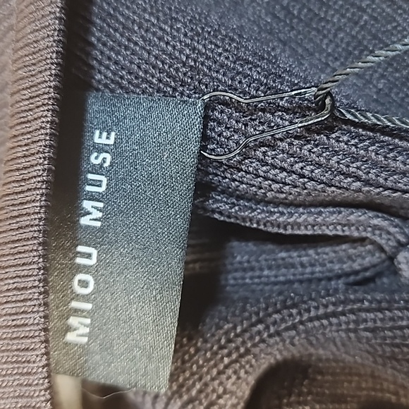 Miou Muse Ruched Bodice Knit Halter Tie Body Con Strapless Dress Small NWT - Picture 5 of 9